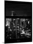 Window View with Venetian Blinds: New Yorker Hotel and the Top of the Empire State Building-Philippe Hugonnard-Mounted Photographic Print