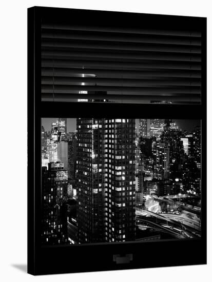 Window View with Venetian Blinds: New Yorker Hotel and the Top of the Empire State Building-Philippe Hugonnard-Stretched Canvas