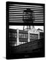 Window View with Venetian Blinds: NY Factory with a Water Tank in Brooklyn - New York-Philippe Hugonnard-Stretched Canvas