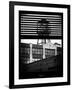 Window View with Venetian Blinds: NY Factory with a Water Tank in Brooklyn - New York-Philippe Hugonnard-Framed Photographic Print