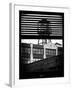 Window View with Venetian Blinds: NY Factory with a Water Tank in Brooklyn - New York-Philippe Hugonnard-Framed Photographic Print