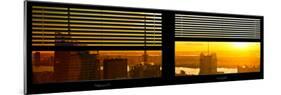 Window View with Venetian Blinds: NYC Midtown Landscape at Sunset-Philippe Hugonnard-Mounted Photographic Print