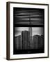 Window View with Venetian Blinds: NYC the Empire State Building-Philippe Hugonnard-Framed Photographic Print