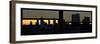 Window View with Venetian Blinds: Panoramic Format - New York City Manhattan Skyline at Dusk Sun-Philippe Hugonnard-Framed Photographic Print