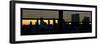 Window View with Venetian Blinds: Panoramic Format - New York City Manhattan Skyline at Dusk Sun-Philippe Hugonnard-Framed Photographic Print