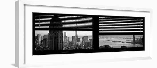 Window View with Venetian Blinds: Panoramic Format-Philippe Hugonnard-Framed Photographic Print