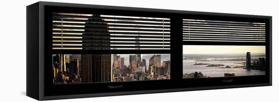 Window View with Venetian Blinds: Panoramic Format-Philippe Hugonnard-Framed Stretched Canvas