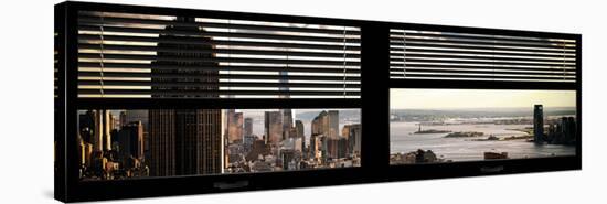 Window View with Venetian Blinds: Panoramic Format-Philippe Hugonnard-Stretched Canvas