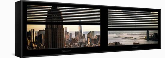 Window View with Venetian Blinds: Panoramic Format-Philippe Hugonnard-Framed Stretched Canvas