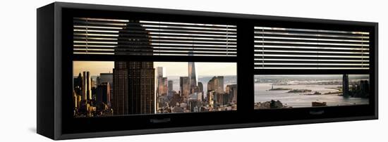 Window View with Venetian Blinds: Panoramic Format-Philippe Hugonnard-Framed Stretched Canvas