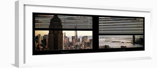 Window View with Venetian Blinds: Panoramic Format-Philippe Hugonnard-Framed Photographic Print