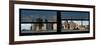 Window View with Venetian Blinds: Panoramic Landscape of Lower Manhattan Buildings - New York-Philippe Hugonnard-Framed Photographic Print