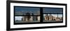 Window View with Venetian Blinds: Panoramic Landscape of Lower Manhattan Buildings - New York-Philippe Hugonnard-Framed Photographic Print