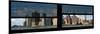 Window View with Venetian Blinds: Panoramic Landscape of Lower Manhattan Buildings - New York-Philippe Hugonnard-Mounted Photographic Print