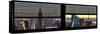 Window View with Venetian Blinds: Panoramic Skyline NYC with the Empire State Building and 1WTC-Philippe Hugonnard-Stretched Canvas