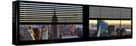 Window View with Venetian Blinds: Panoramic Skyline NYC with the Empire State Building and 1WTC-Philippe Hugonnard-Stretched Canvas