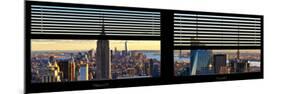 Window View with Venetian Blinds: Panoramic Skyline NYC with the Empire State Building and 1WTC-Philippe Hugonnard-Mounted Photographic Print