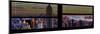 Window View with Venetian Blinds: Panoramic Skyline of Manhattan at Sunset-Philippe Hugonnard-Mounted Photographic Print