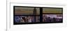 Window View with Venetian Blinds: Panoramic Skyline of Manhattan at Sunset-Philippe Hugonnard-Framed Photographic Print