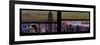 Window View with Venetian Blinds: Panoramic Skyline of Manhattan at Sunset-Philippe Hugonnard-Framed Photographic Print