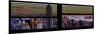 Window View with Venetian Blinds: Panoramic Skyline of Manhattan at Sunset-Philippe Hugonnard-Mounted Photographic Print