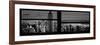 Window View with Venetian Blinds: Panoramic Skyline of Manhattan-Philippe Hugonnard-Framed Photographic Print