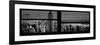 Window View with Venetian Blinds: Panoramic Skyline of Manhattan-Philippe Hugonnard-Framed Photographic Print