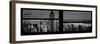 Window View with Venetian Blinds: Panoramic Skyline of Manhattan-Philippe Hugonnard-Framed Photographic Print