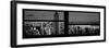 Window View with Venetian Blinds: Panoramic Skyline of Manhattan-Philippe Hugonnard-Framed Photographic Print