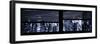 Window View with Venetian Blinds: Panoramic View - 42nd Street and Times Square at Blue Night-Philippe Hugonnard-Framed Photographic Print