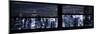 Window View with Venetian Blinds: Panoramic View - 42nd Street and Times Square at Blue Night-Philippe Hugonnard-Mounted Photographic Print