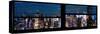 Window View with Venetian Blinds: Panoramic View - 42nd Street and Times Square at Night-Philippe Hugonnard-Stretched Canvas