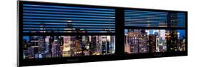 Window View with Venetian Blinds: Panoramic View - 42nd Street and Times Square at Night-Philippe Hugonnard-Mounted Photographic Print