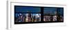 Window View with Venetian Blinds: Panoramic View - 42nd Street and Times Square at Night-Philippe Hugonnard-Framed Premium Photographic Print