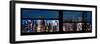 Window View with Venetian Blinds: Panoramic View - 42nd Street and Times Square at Night-Philippe Hugonnard-Framed Photographic Print