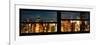 Window View with Venetian Blinds: Panoramic View - 42nd Street and Times Square at Night-Philippe Hugonnard-Framed Photographic Print