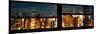 Window View with Venetian Blinds: Panoramic View - 42nd Street and Times Square at Night-Philippe Hugonnard-Mounted Photographic Print