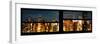 Window View with Venetian Blinds: Panoramic View - 42nd Street and Times Square at Night-Philippe Hugonnard-Framed Photographic Print