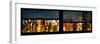 Window View with Venetian Blinds: Panoramic View - 42nd Street and Times Square at Night-Philippe Hugonnard-Framed Photographic Print