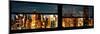 Window View with Venetian Blinds: Panoramic View - 42nd Street and Times Square at Night-Philippe Hugonnard-Mounted Photographic Print