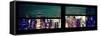 Window View with Venetian Blinds: Panoramic View - 42nd Street and Times Square at Night-Philippe Hugonnard-Framed Stretched Canvas