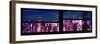 Window View with Venetian Blinds: Panoramic View - 42nd Street and Times Square at Nightfall-Philippe Hugonnard-Framed Photographic Print