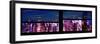 Window View with Venetian Blinds: Panoramic View - 42nd Street and Times Square at Nightfall-Philippe Hugonnard-Framed Photographic Print