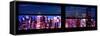 Window View with Venetian Blinds: Panoramic View - 42nd Street and Times Square at Nightfall-Philippe Hugonnard-Framed Stretched Canvas