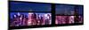 Window View with Venetian Blinds: Panoramic View - 42nd Street and Times Square at Nightfall-Philippe Hugonnard-Mounted Photographic Print