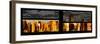 Window View with Venetian Blinds: Panoramic View - 42nd Street and Times Square at Sunset-Philippe Hugonnard-Framed Photographic Print