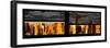 Window View with Venetian Blinds: Panoramic View - 42nd Street and Times Square at Sunset-Philippe Hugonnard-Framed Photographic Print