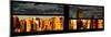 Window View with Venetian Blinds: Panoramic View - 42nd Street and Times Square at Sunset-Philippe Hugonnard-Mounted Photographic Print