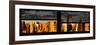 Window View with Venetian Blinds: Panoramic View - 42nd Street and Times Square at Sunset-Philippe Hugonnard-Framed Photographic Print