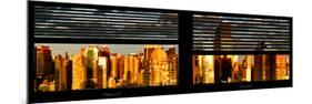 Window View with Venetian Blinds: Panoramic View - 42nd Street and Times Square at Sunset-Philippe Hugonnard-Mounted Photographic Print